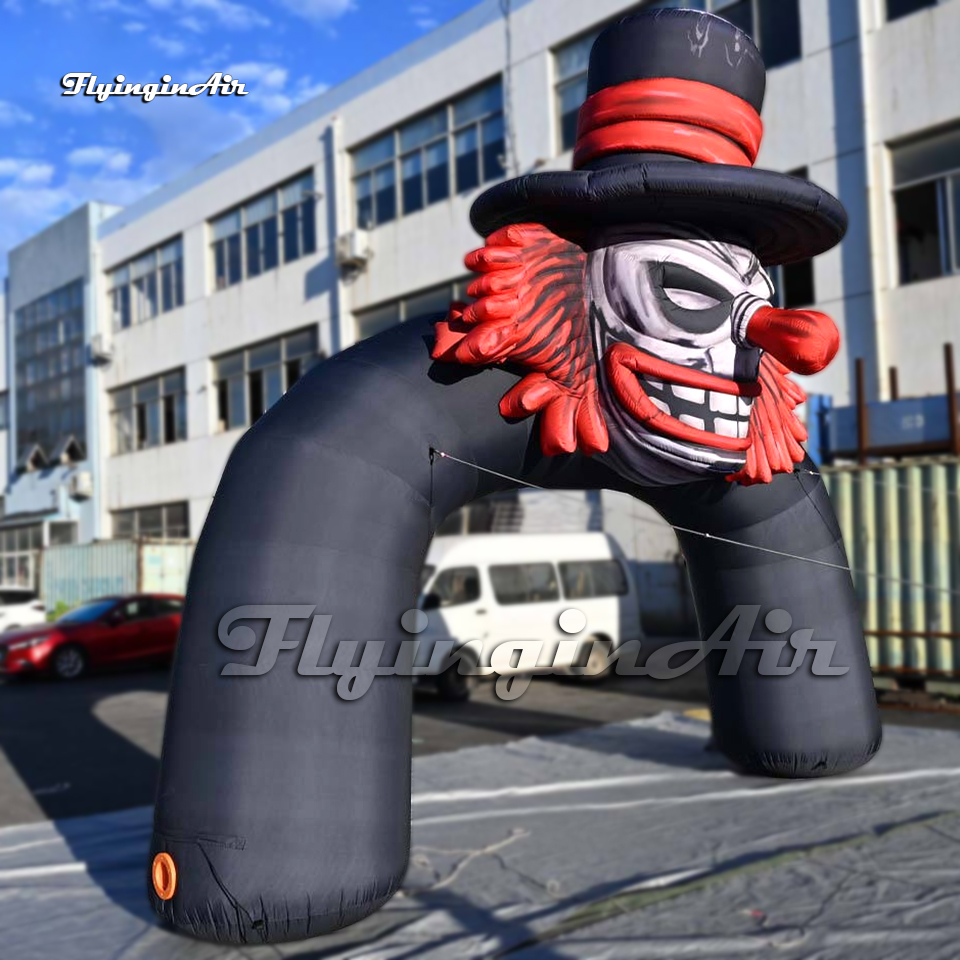 5m High Halloween Archway Entrance Inflatable Clown Arch With A Giant Joker Head For Outdoor Decoration