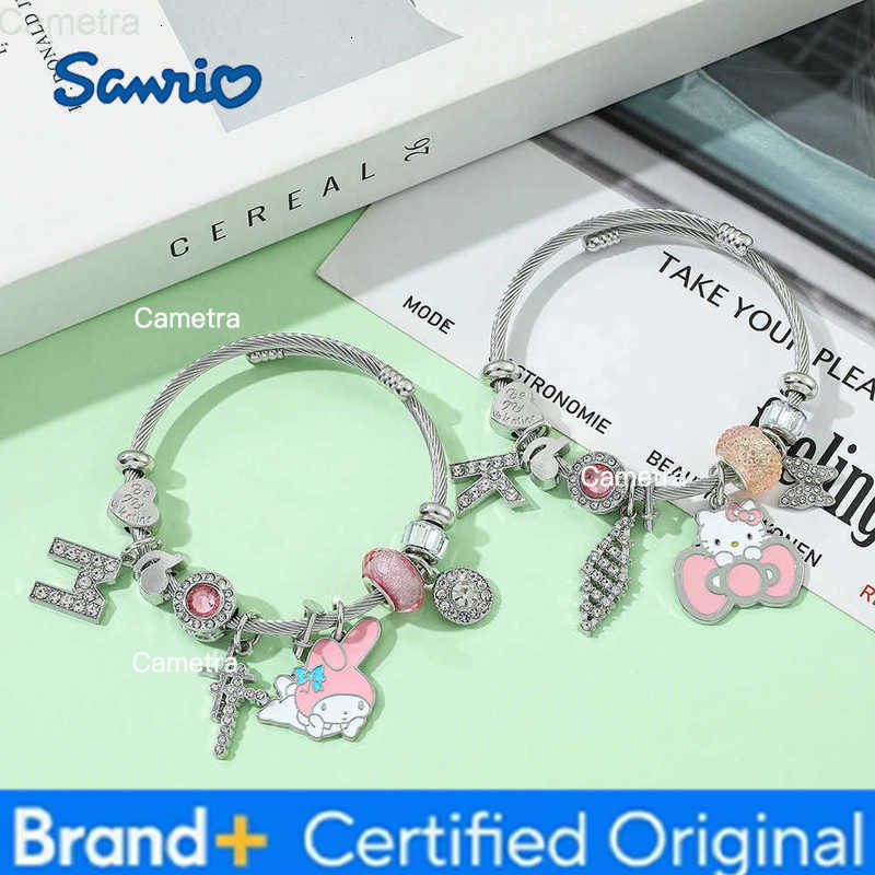 Sanrio Hello Kitty Cartoon Bracelet Fashion Charm Letter Melody Pendant Bangle - Unique Gift for Best Friends H251229