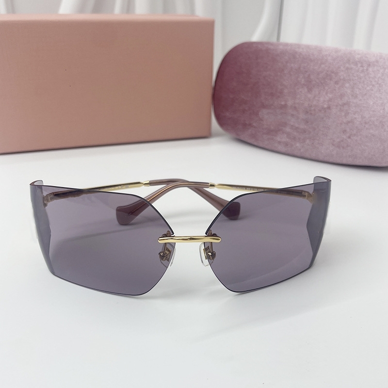 Designer Sunglasses Women Frameless Polarized Sunglass Curved Lens street style cat eye sunglasses Uv400 Protect Lenses Aesthetic Eye Glasses Y2K spicy girl