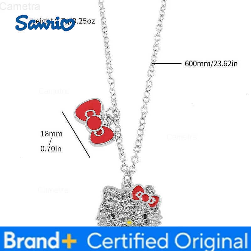 Sanrio Kawaii Hello Kitty Heart Rhinestone Necklace Pendant Girls Clavicle Jewelry Kitty Cat Design Fashion Accessory H251229