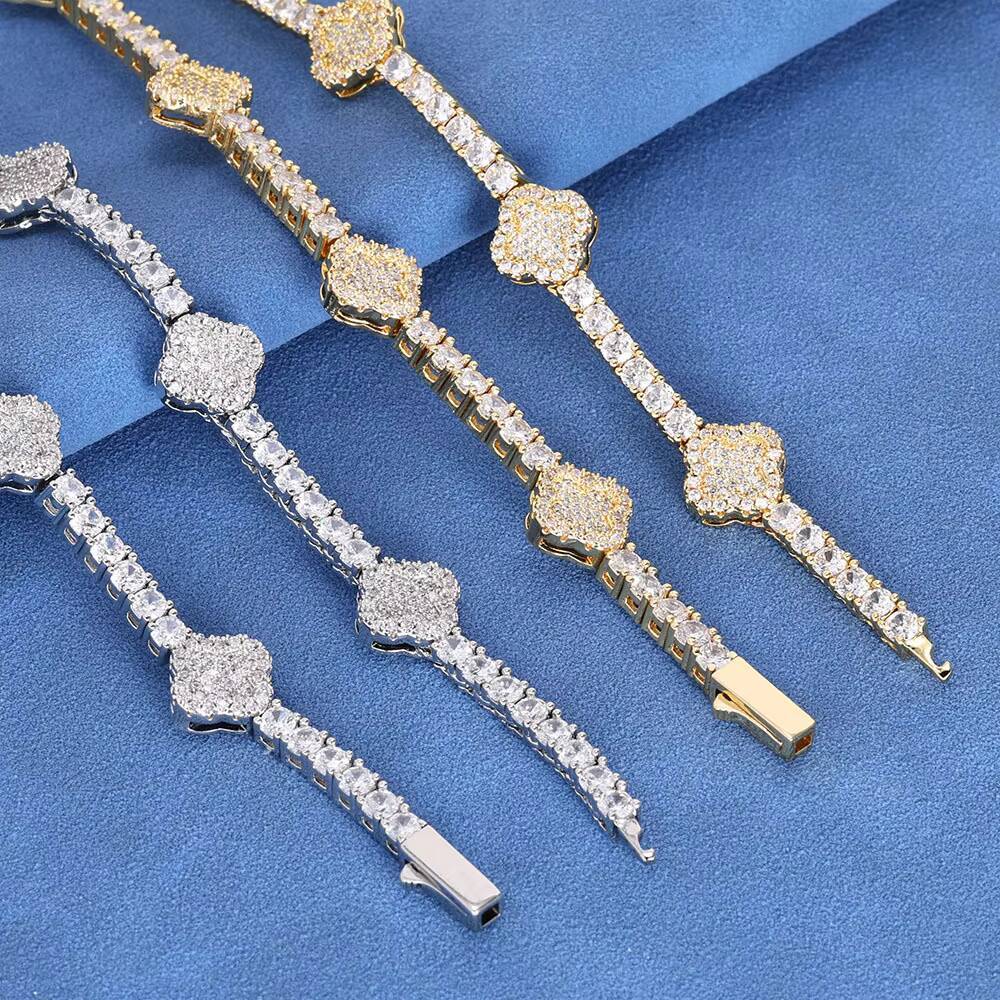 Manufacturer Wholesale 35mm Fine Jewelry HipHop 925 Sterling Silver Bracelets Moissanite Fine Luxury Women Men Tennis Bracelets