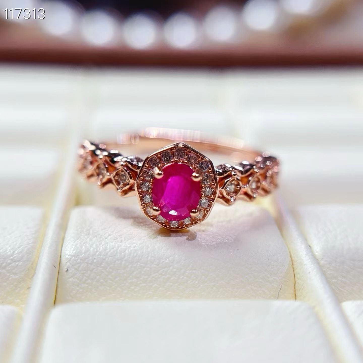 Natural pink ruby ring Adorable 925 silver gemstone ring 4mm*5mm 0.4ct genuine ruby jewelry gift for women