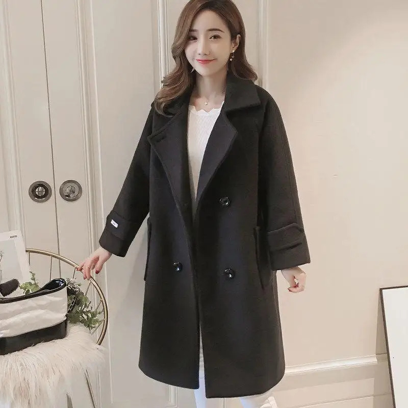 Padded Mixtures Jacket Woman Long Loose Cotton Wool Blend Coat for Women Pink Elegant Outerwears in Novelty High Quality 251216
