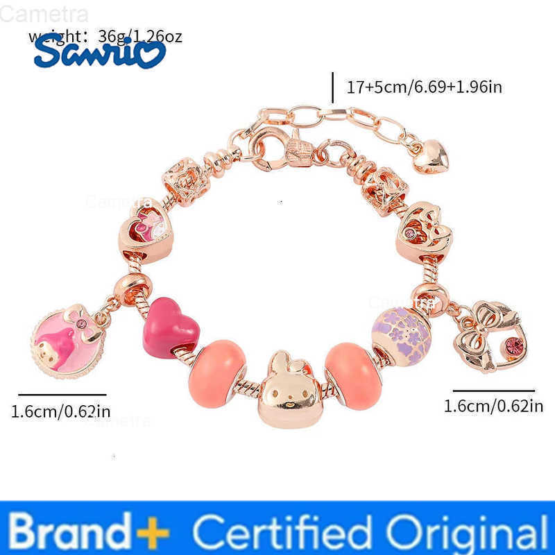 Sanrio Anime Cute My Melody Bracelet Cartoon Figure Melody Charm Beads Pendant DIY Bracelet Bangle Kawaii Accessories Gifts H251229