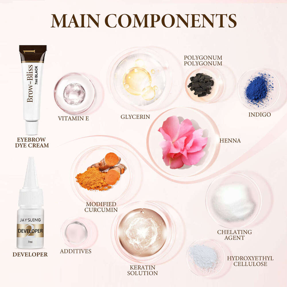 Jaysuing Kit Long-lasting Waterproof Smudge-proof Eyelash and Eyebrow Tint Set