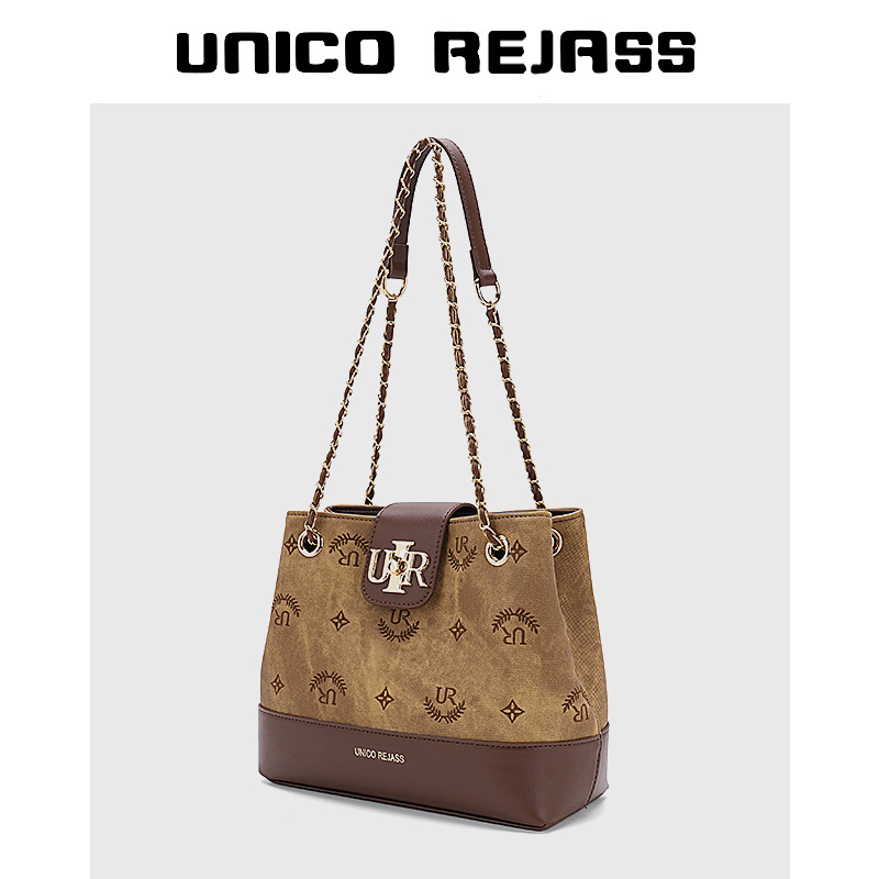 UNICO REJASS Women Premium Classic Vintage Floral Embroidery Tote Bag New Design Versatile Shoulder Handbag