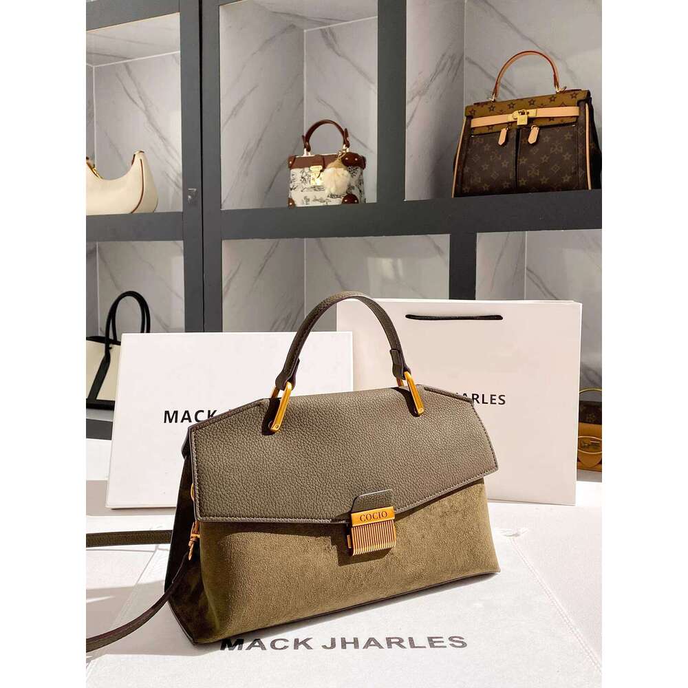 MACK JHARLES retro Matte Tote Bag for Women 2025 Autumn Winter New High-end Color-blocking Handbag