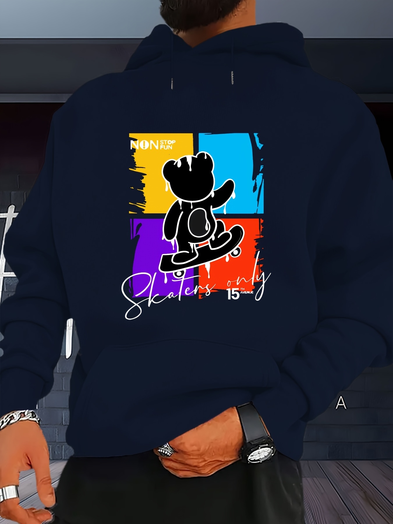 What It's Print Versatile Long Sleeve Comfy Hooded Sweatshirt Casual Top for Spring Autumn Men's Clothing Outdoor