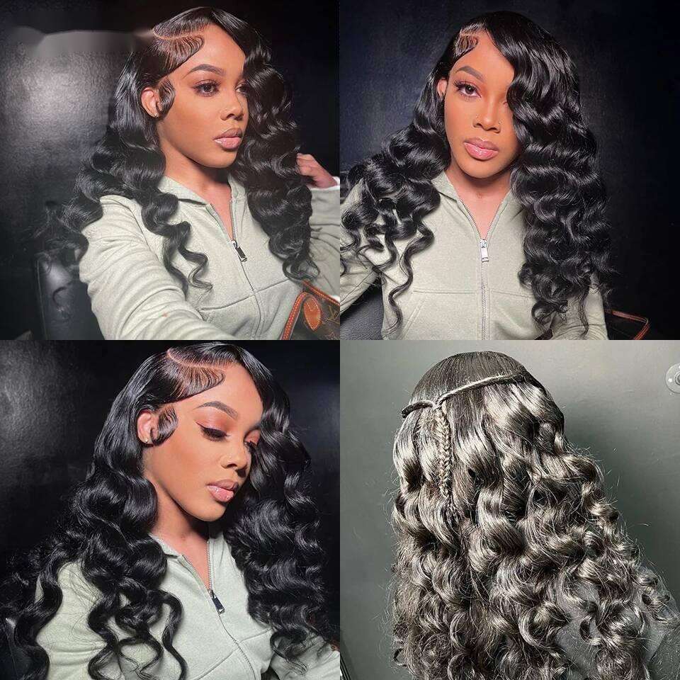 Loose Deep Wave Human Bundles With 4X4 5X5 6X6 Transparent Lace Closure Frontal HD Raw Virgin Bundle Hair Extension VMS
