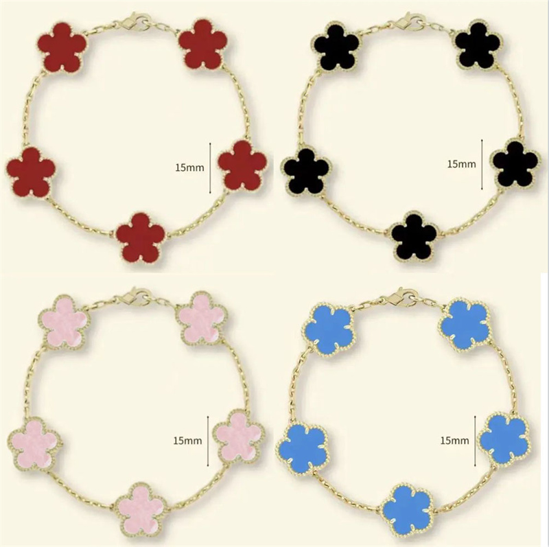 Four leaf clover bracelet charm bracelet designer bracelets fine jewelry mother of pearl white Gold Silver black red lady moissanite designer for women miss popular