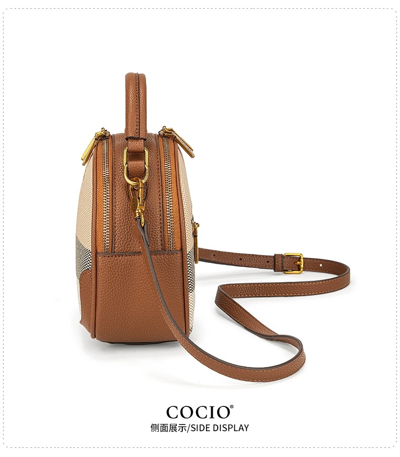 New Design Bag COCIO New checkered handbag for women Spring/Summer new simple and fashionable casual backpack shoulder bag Free shipping