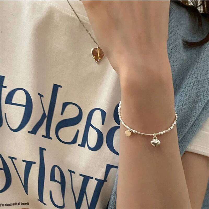 S925 Sterling Silver Simple Love Bracelet Sweet Cool Hand Decoration Geometric Square Fine Jewelry for Women Party Gifts 25H1229