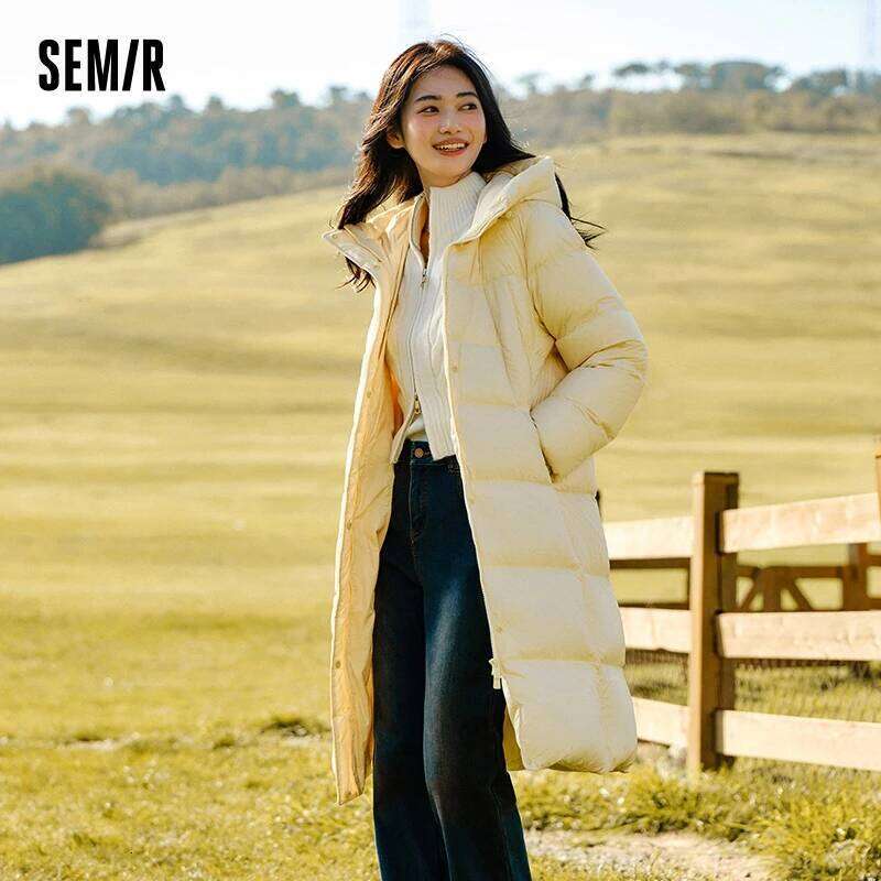 Semir Women Long Length Waterproof 2025 Fashion Winter New Loose Hooded Coat Simple Down Jacket Woman