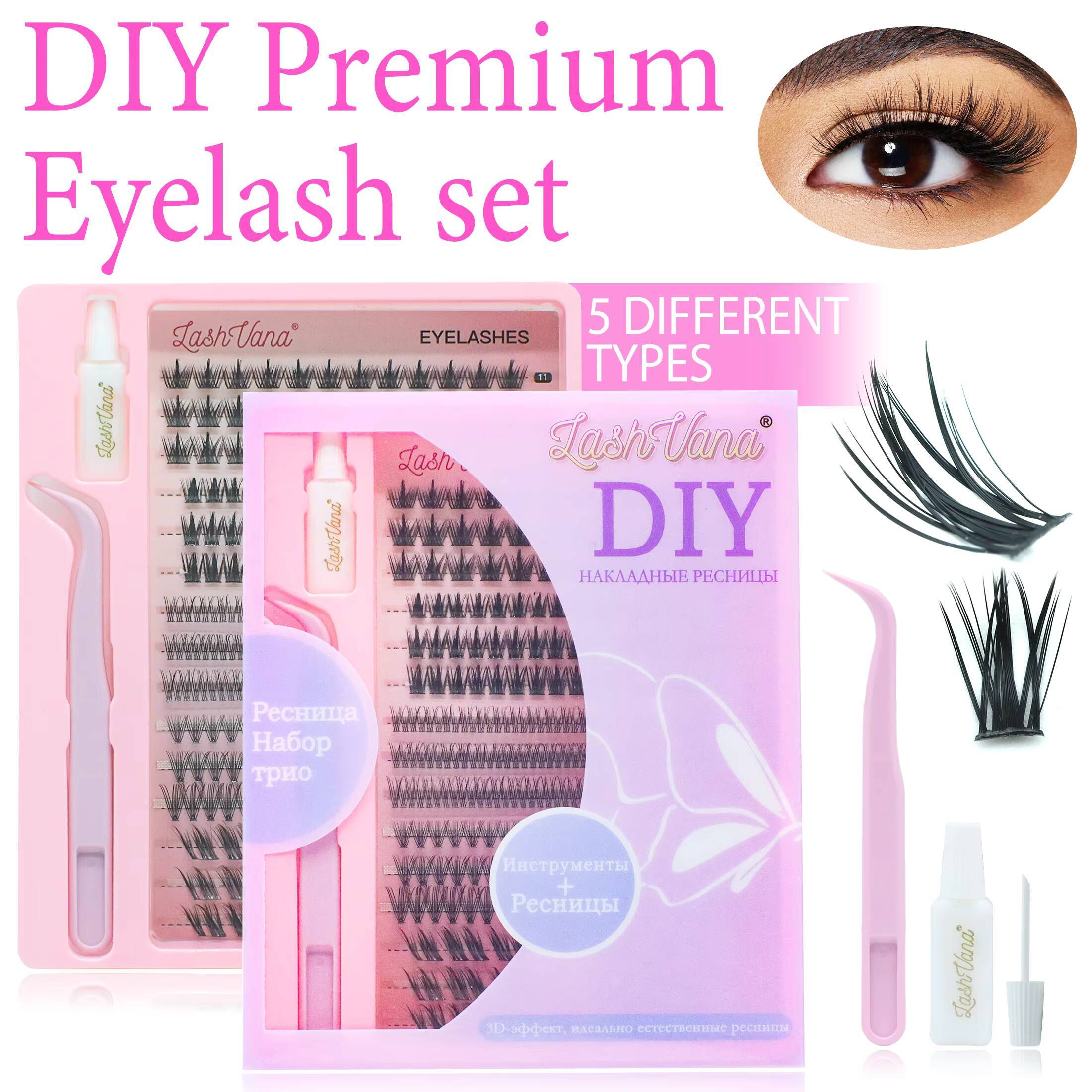 Diy Lash Kit Private Label 007 mm C/D Curl Individual Segmented Cluster Extensions Cluster Eyelash Wholesale