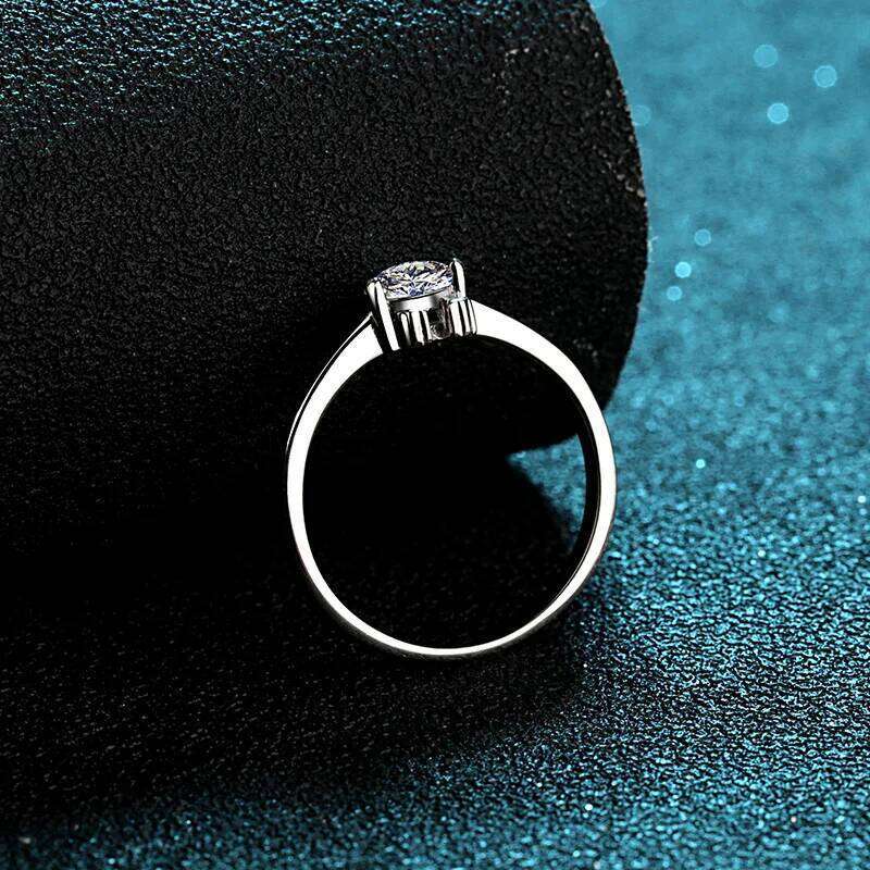 18K gold PT950 platinum 0,5Ct moissanite ring, simple small antler ring setting, versatile gift for girlfriend c02