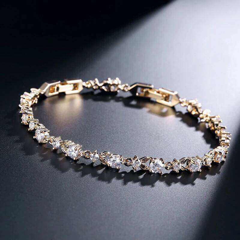 ZAKOL Cubic Zirconia Leaf Bracelets Bangles for Women Fashion White Plant Bracelet Girl Wedding Party Jewelry 25H1229