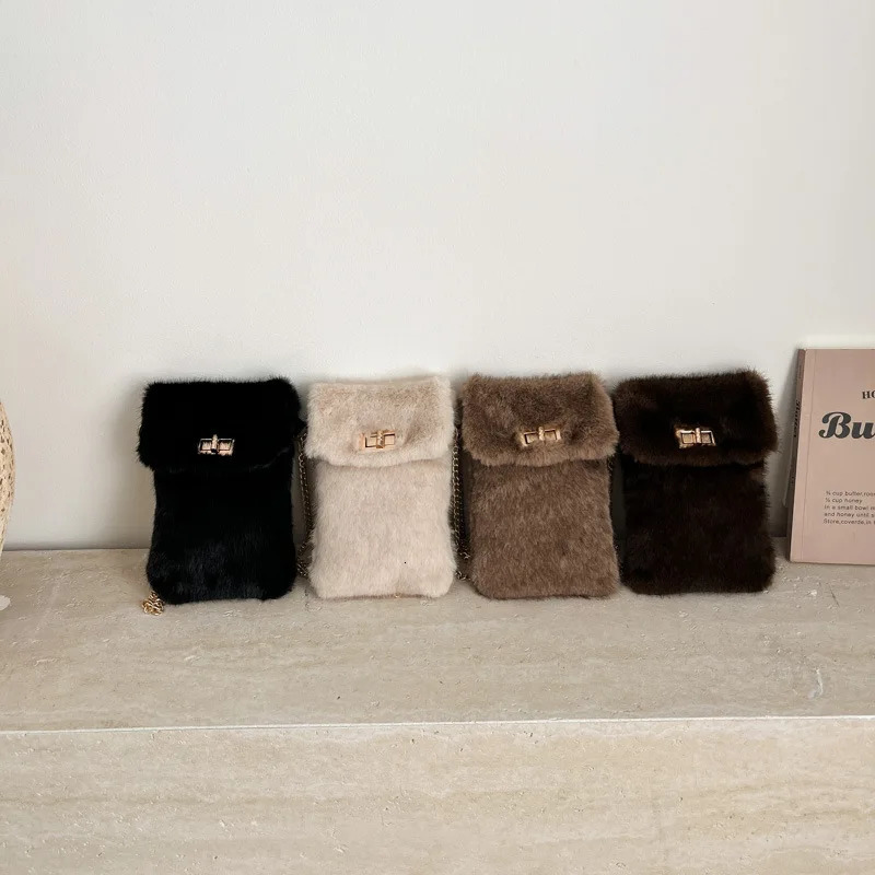 Real Mink Fur Bag Womens One Shoulder Crossbody Female Winter Plush Purses And Handbags Chain Messenger 251216