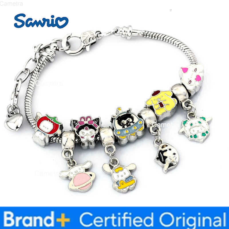 Sanrio Anime Cartoon Hello Kitty My Melody Cinnamon Kuromi Bracelet Cute DIY Handmade Pendant Jewelry Bangle pulseras de mujer H251229