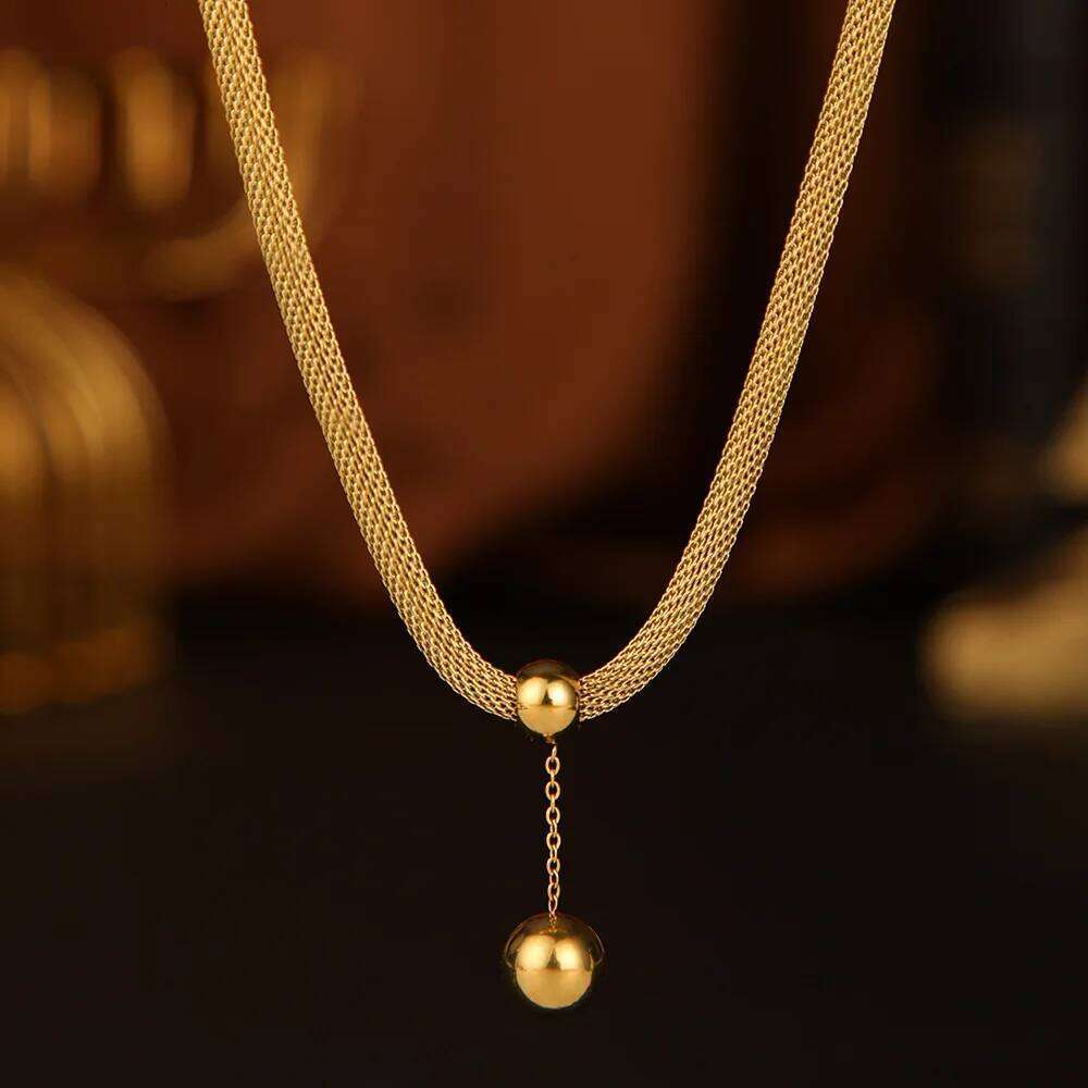 ZAKOL Fashion Stainless Steel Hollow Round Ball Pendant Necklace Gold/Silver Color Daily Party Jewelry Accessory for Women