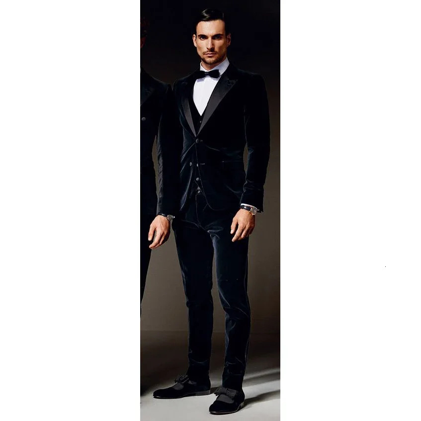 Latest Coat Navy Blue Pant n Double Breasted Velvet Men Suit Formal Slim Fit Wedding Tuxedo Custom Groom Blazer Masculino 251213