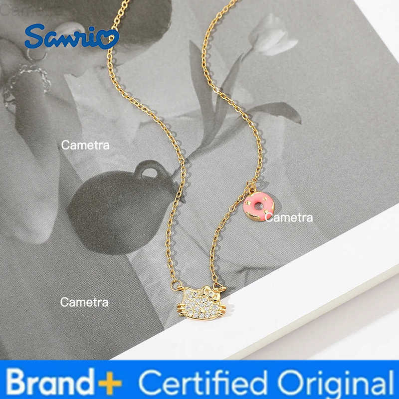 Sanrio Kawaii Cartoon Hello Kitty Necklace Cute Cartoon Figure KT Cat Rhinestone Pendant Necklace Charm Jewelry Halloween Gifts H251229