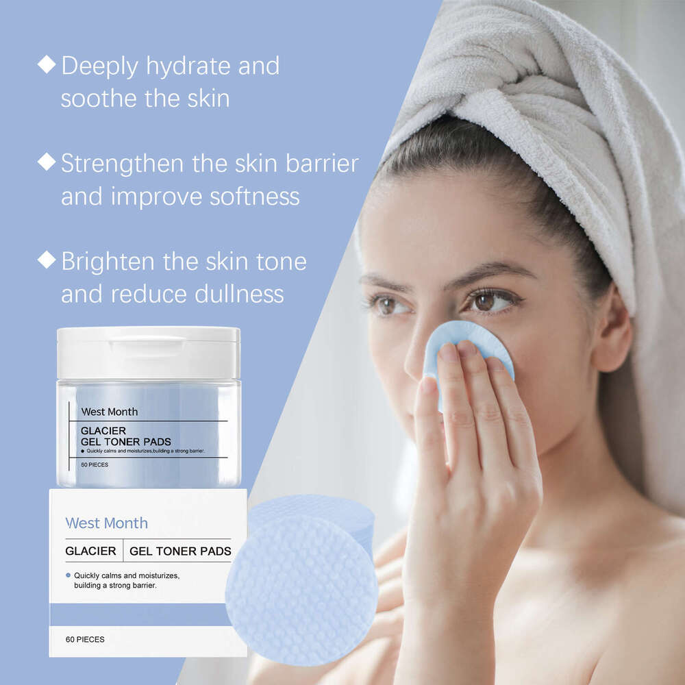 West Month Glacier Water Cotton Gentle Repair Moisturizing Soothing Brightening Skin Nourishing Pads