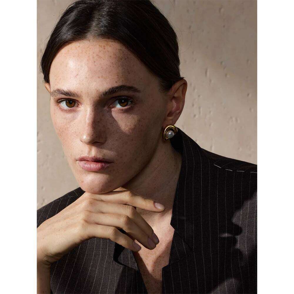 Yhpup Fashion Stainless Steel Simulated Pearls Hollow Oval Geometric Stud Earrings Prevent Allergy Metal Arrival Jewelry Daily Liuyuemoshang