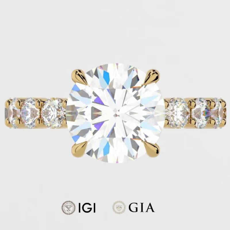 Lab-Grown Diamond Solid Gold 14K E Color Lab Grown Diamond Engagement Ring 1CT VVS IGI Womens Lab Diamond Ring