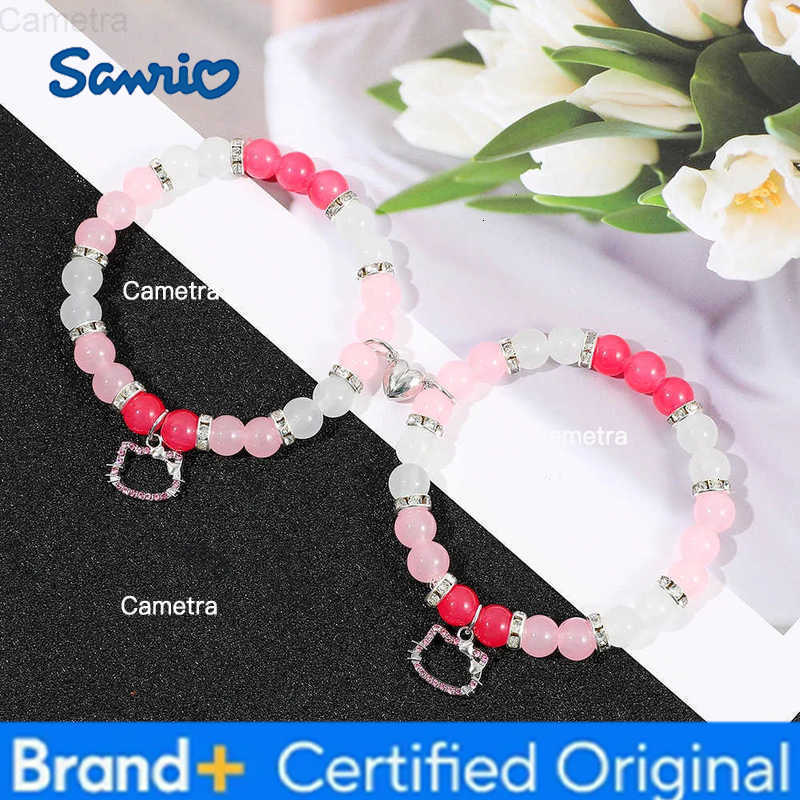 Sanrio Hello Kitty Beaded Bracelet Cute Cartoon Hollow-out Head Portrait Fashion Accessory for Girls Party Festival Gift H2512291