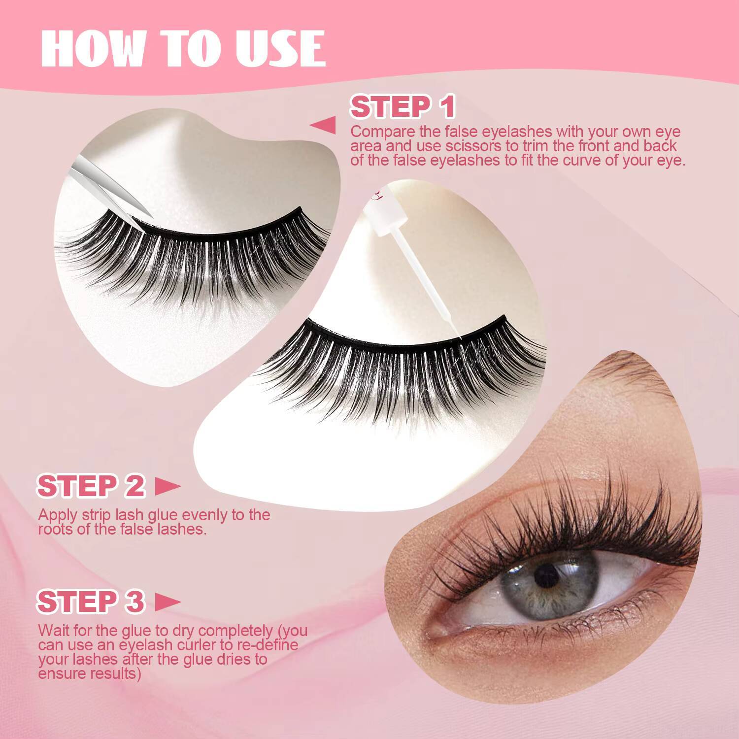 Fadvan BY001 Full Strip Lashes Fiber High Quality 007 005 Private Label D Curl Eyelash Full Strip Eyelashes