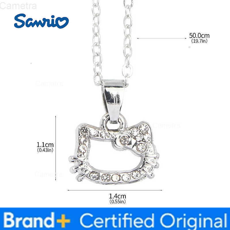 Sanrio Cartoon Hello Kitty Pendant Necklaces Fashion Bow Cute Metal Cat Necklace Jewelry Accessories Birthday Pendant Gifts For Women H251229