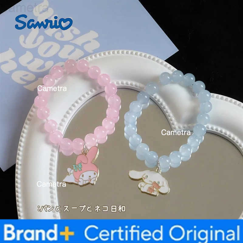 Sanrio Anime Sweet Hello Kitty Bracelet Handmade Cute Cartoon Figure KT Cat Pendant Accessories Pendant Bead String Hand Rope H251229