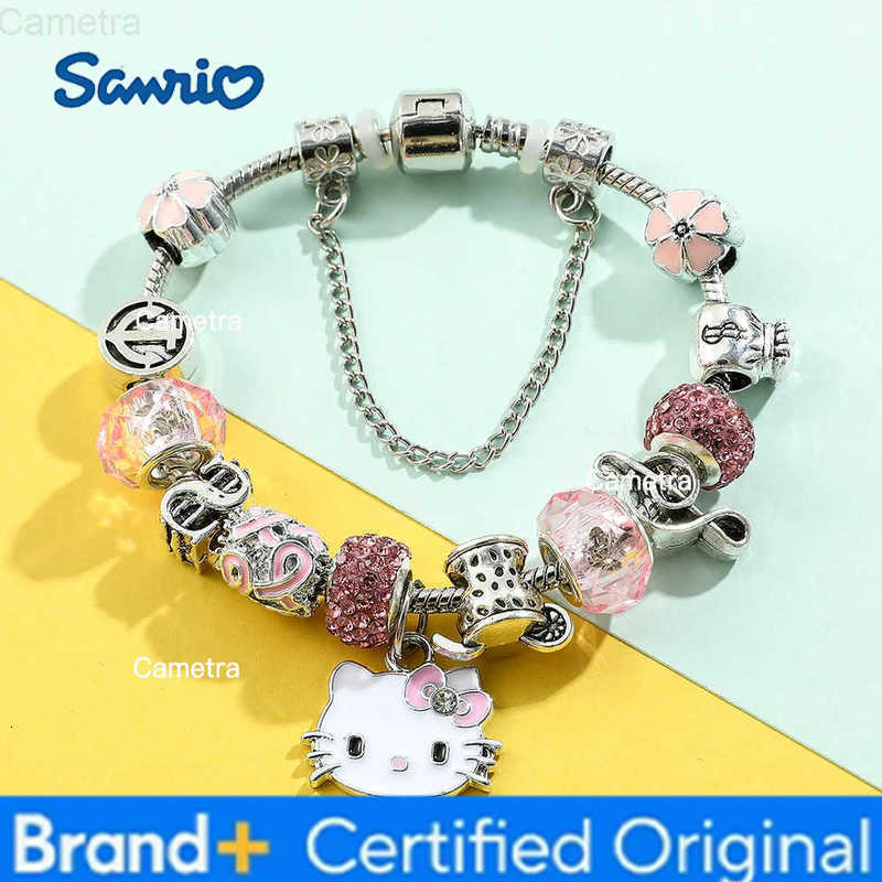 Sanrio Fashion Bracelet Beads for Christmas Cartoon Character Hello Kitty Bowknot Anime Crystal Jewelry Accessories Gift H251229