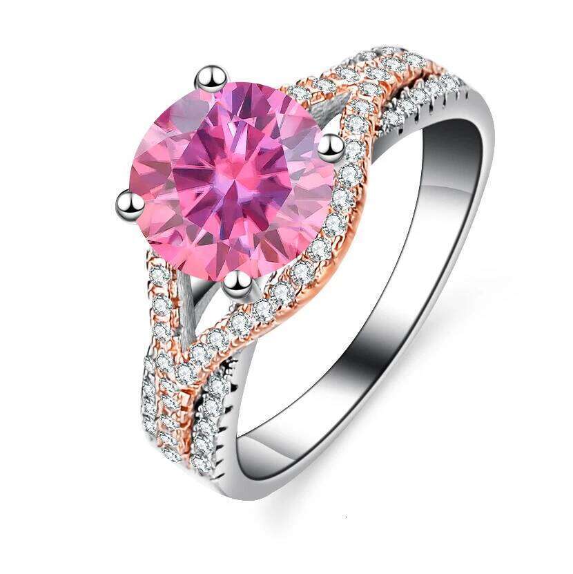 2 Ct Trend moissanite ring for charm lady silver 100% 925 jewelry Rings Wedding Anniversary Ring Date Gift size 5-9 6bd