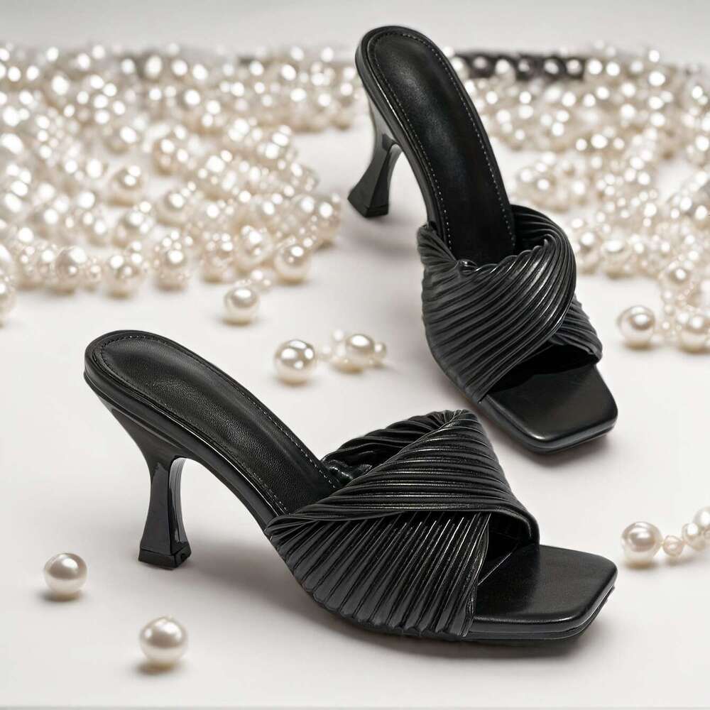 New Women's Sandals Summer Style Wedges Pumps High Heels Slip on Bling Fashion Gladiator Heels Shoes Ladies Open Toe Slides MOJIDASHU