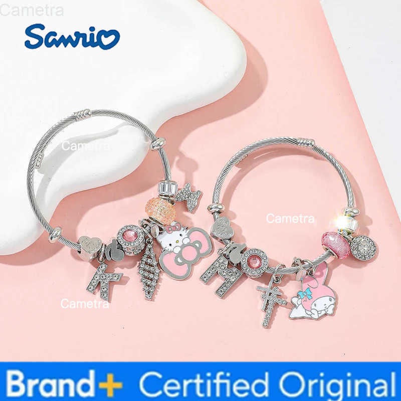 Sanrio Hello Kitty Cartoon Bracelet Fashion Charm Letter Melody Pendant Bangle - Unique Gift for Best Friends H251229