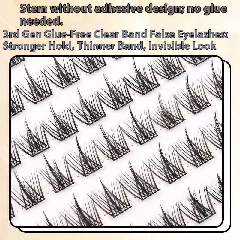 Lazy Baby Curved 5D Three-Step Glue-Free Full Strip Eyelashes Natural Realistic No-Makeup Look Segmented Eyelashes No Eyelashes