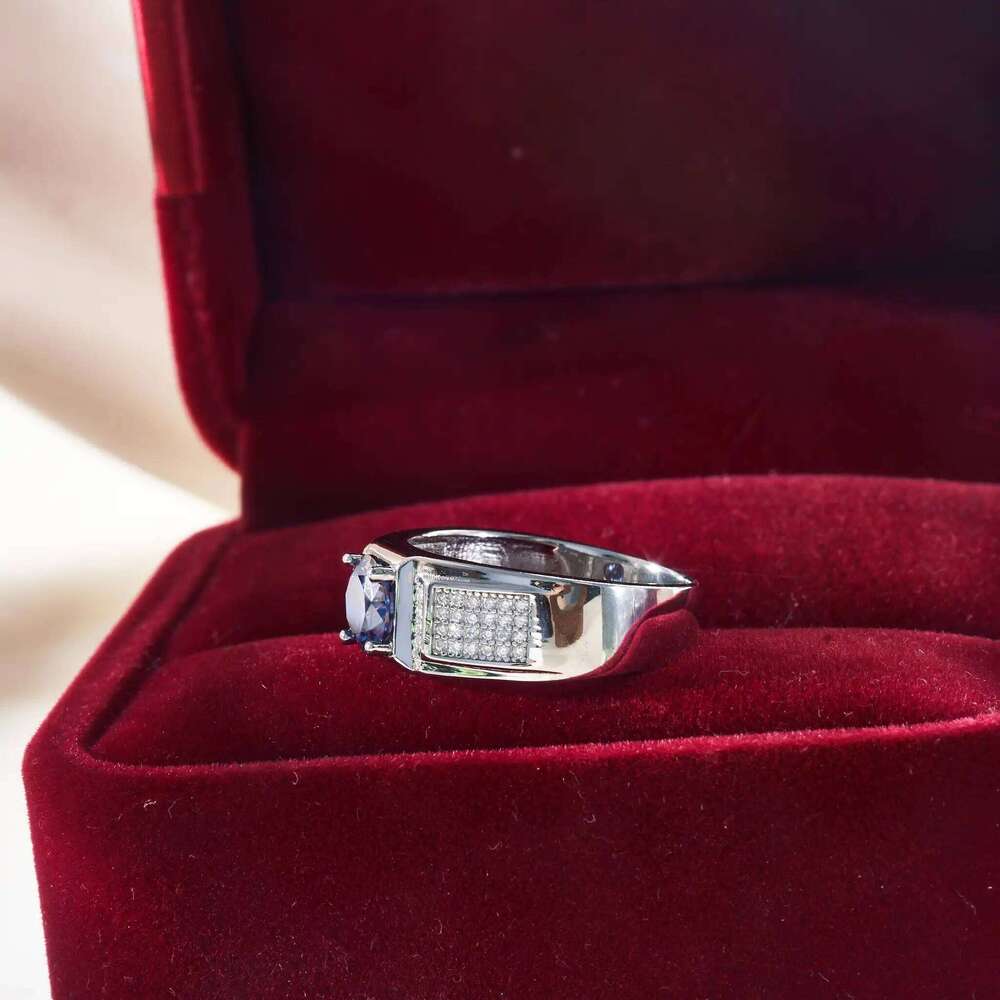 1 Ct 6.5mm moissantie ring for charm lady with violet color moissanite stone 925 sterling silver female fine finger Jewerly 509