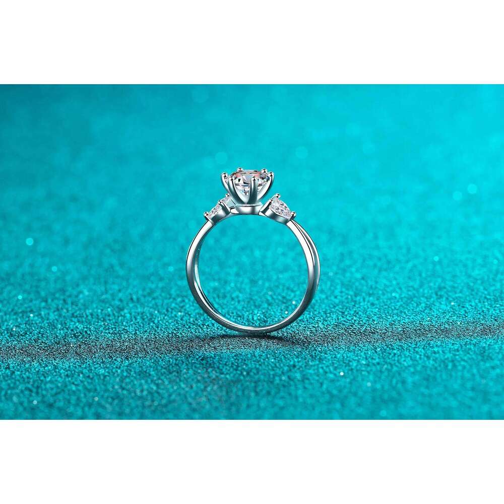 Sparkling 1.0 Ct Moissanite Diamond Rings for Women Solitaire Genuine 925 Sterling Silver Designer Luxury Wedding Jewelry cbd