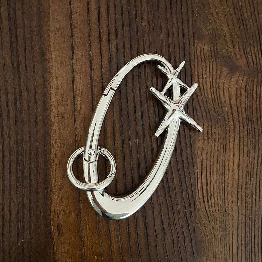 ZAKOL Y2K Punk Star Oval Essential Icon Carabiner Keychain Axe Shaped Mountaineering Car Key Ring Gothic Backpack Decor Jewelry