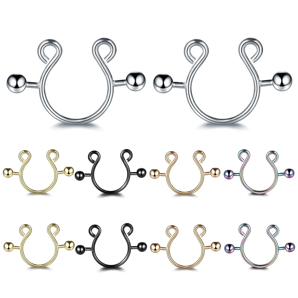 2pcs/lot Steel Sexy Nipple Clip Rings Charm Faux Nipple Shield Non Piercing Rings Body Jewelry for Women Gift 251224