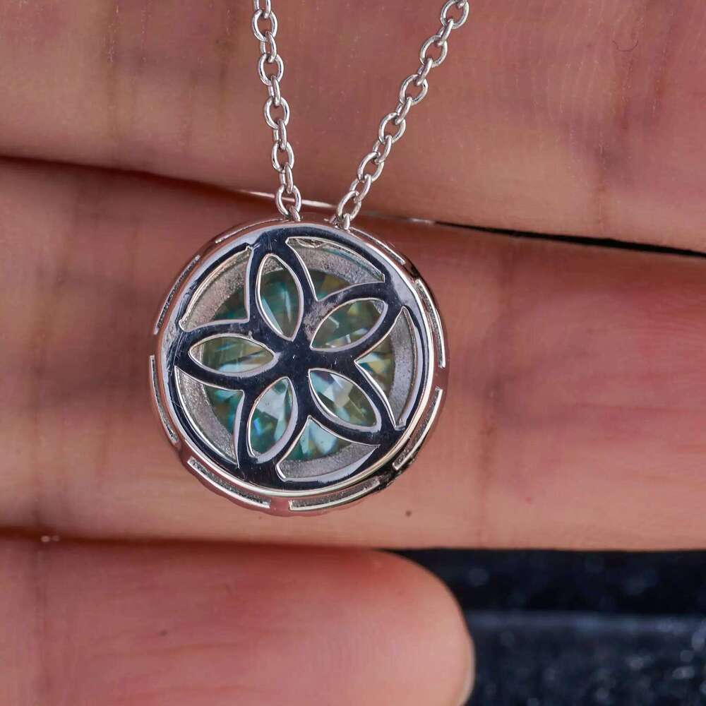 Super Flash 5Carat 11MM D VSS Moissanite Necklace Passed Test Woman S925 Silver Wedding Anniversary Party Birthday Gift e30