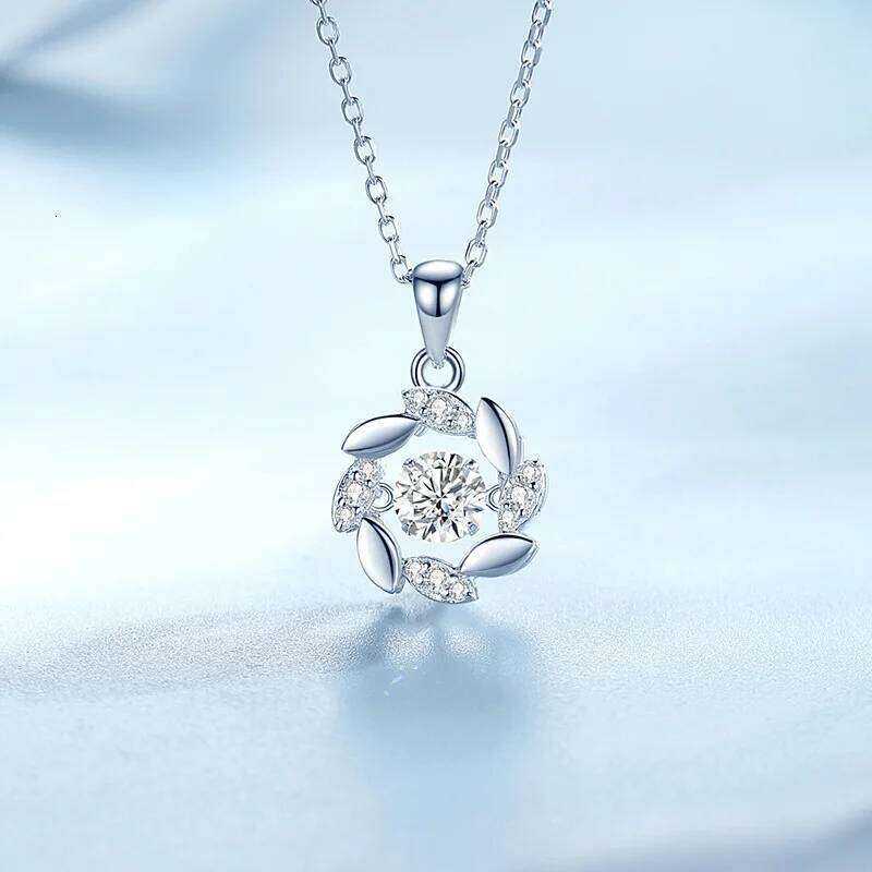 Moissanite Woman Pendant Sier For Women Chains Party Bridal Fine Jewelry 925sterling Silver Necklace cb0