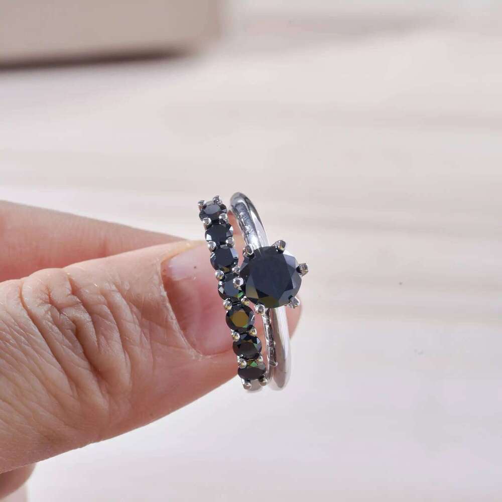 GRA Real Moissanite Diamond Solitaire Stackable Rings set for Women 925 Sterling Silver Wedding Band Trendy Fashion Fine Jewelry d4d