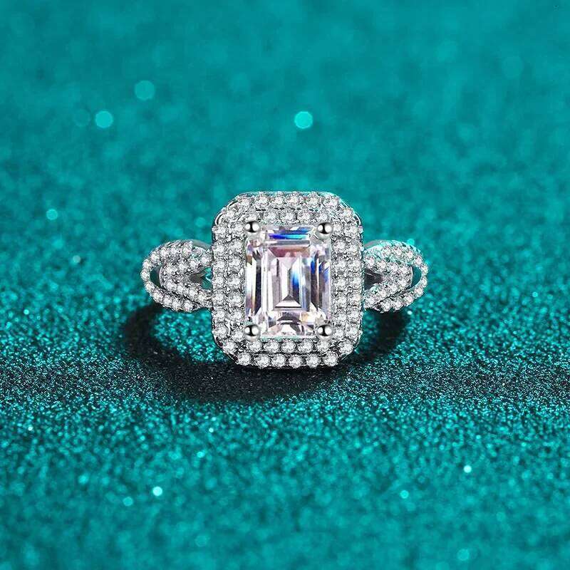 18K gold women's inlaid with pink yellow moissanite ring, Pt950 platinum cute and fashionable ring 824