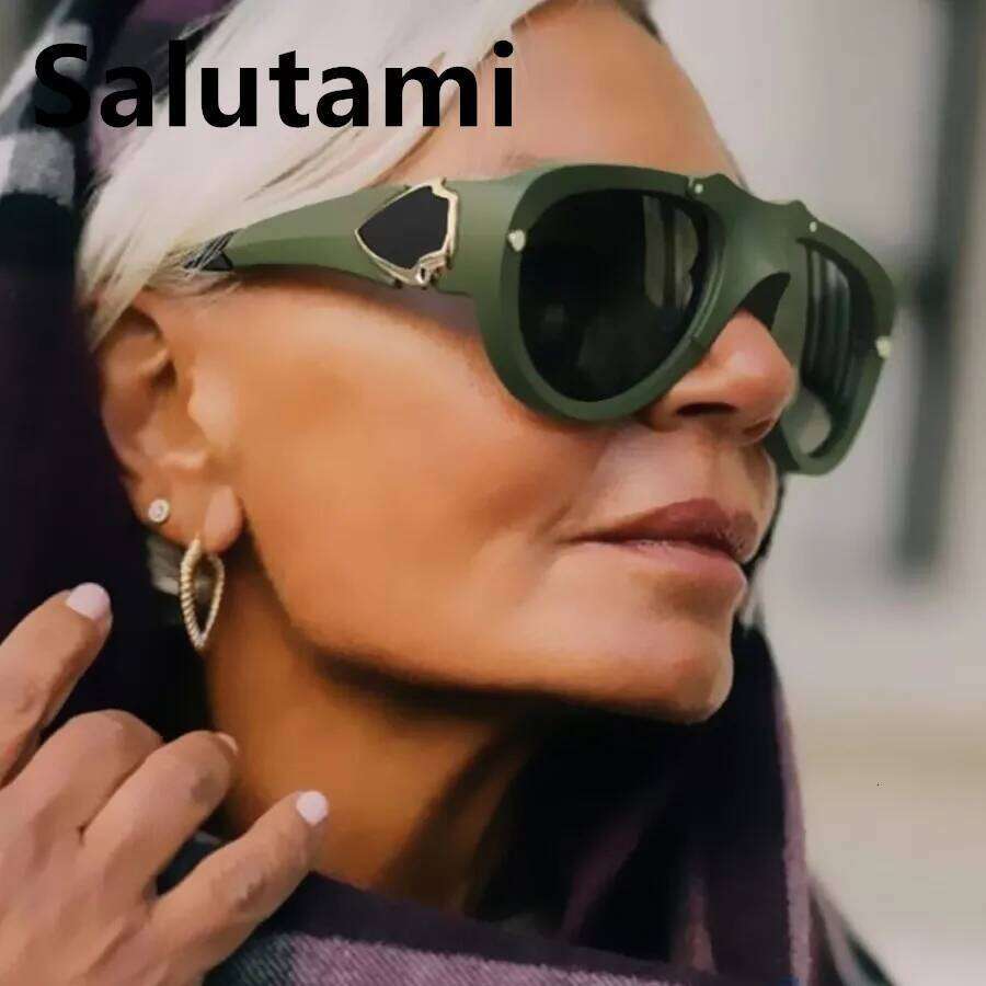 Vintage Green Black Butterfly Punk Sunglasses Women Men New Fashion Brand Oversized Oval Sun Glasses Ladies Trendy Uv400 Shades