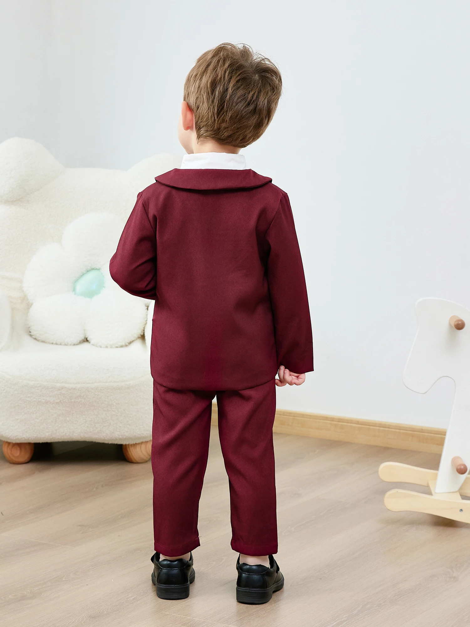 Toddler Boy Suit 5Pcs Formal Gentleman Outfits Dress ShirtBowtieJacketSuspender Pants Wedding Party Clothes Suits 251218