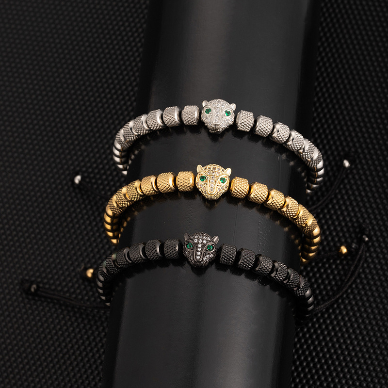Luxury Brand Designer Jewelry European And American Pineapple Bead Leopard Head Zircon Braided Bracelet Twist Bracelet Roman Numeral Bracelet Set Comb