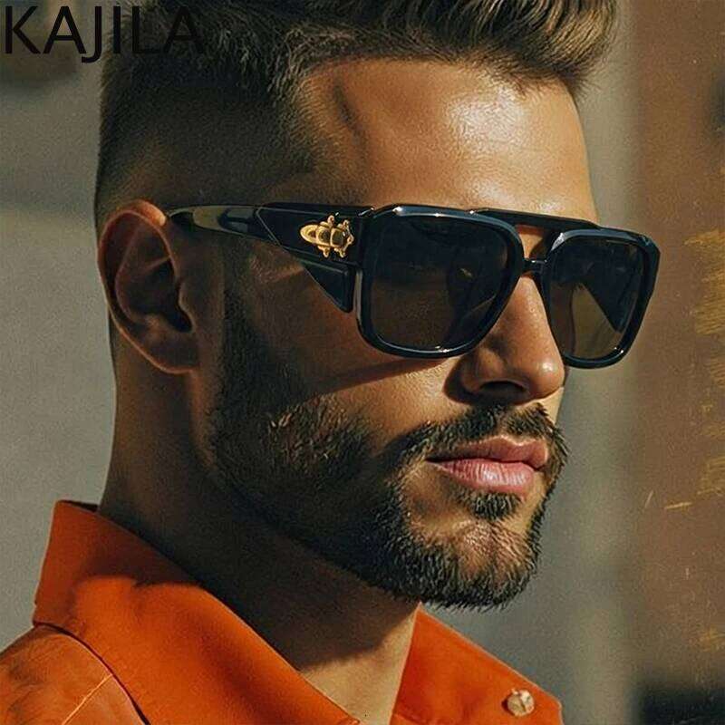 Oversized Square Punk Shield Sunglasses Men Luxury Brand Big Vintage Trendy Sun Glasses Male Retro Double Beam Shades Uv400