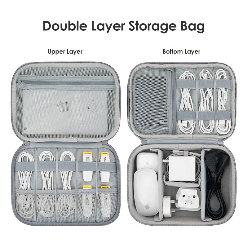 Waterproof Hard Shell Digital Gadgets Storage Bag Travel Organizer for Electronics Accessories HDD Earphone Storage Box 251224